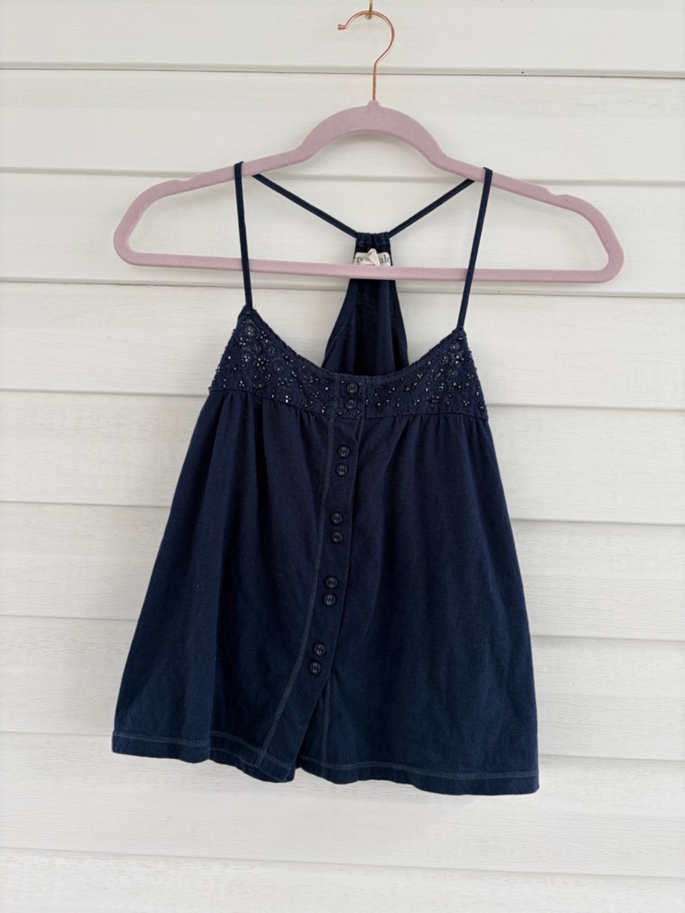 Aeropostale Navy Babydoll Camisole Y2K Flowy Feminine Tank Top